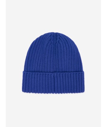 Moncler Enfant Boys Wool Beanie Hat in Blue 2023