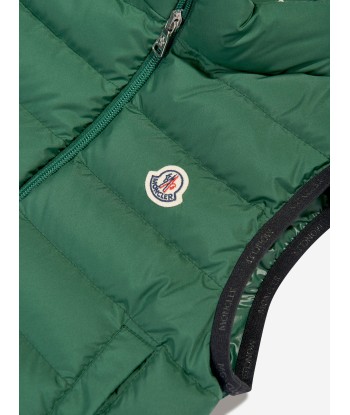 Moncler Enfant Boys Down Padded Contrin Gilet in Green Comment ça marche