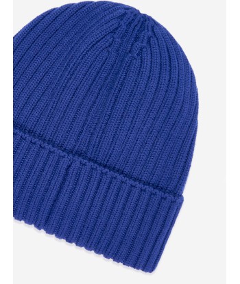 Moncler Enfant Boys Wool Beanie Hat in Blue 2023