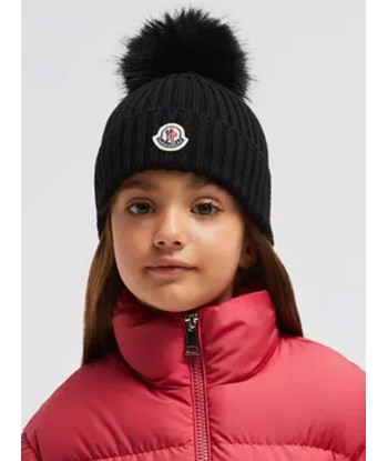 Moncler Enfant Girls Wool Pom Pom Hat in Black la colonne vertébrale