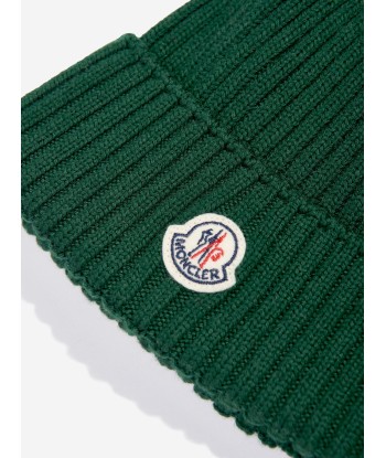 Moncler Enfant Boys Wool Beanie Hat in Green Comment ça marche