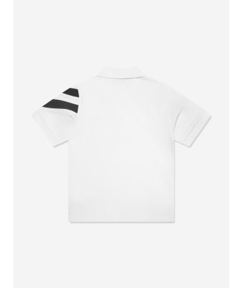 Moncler Enfant Boys Logo Polo Shirt in Ivory l'achat 