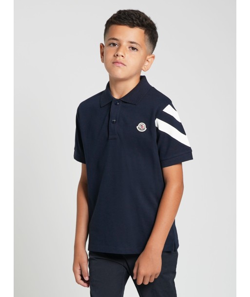 Moncler Enfant Boys Logo Polo Shirt in Navy online