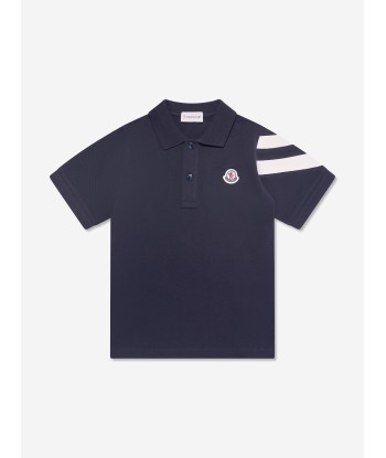 Moncler Enfant Boys Logo Polo Shirt in Navy online