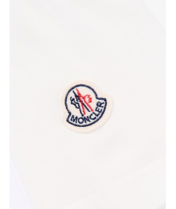 Moncler Enfant Boys Logo Print T-Shirt in White commande en ligne