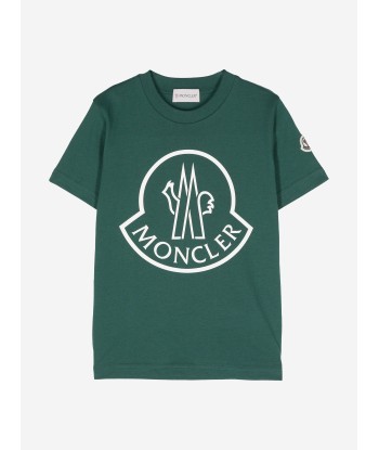 Moncler Enfant Boys Logo T-Shirt in Green 50% de réduction en Octobre 2024