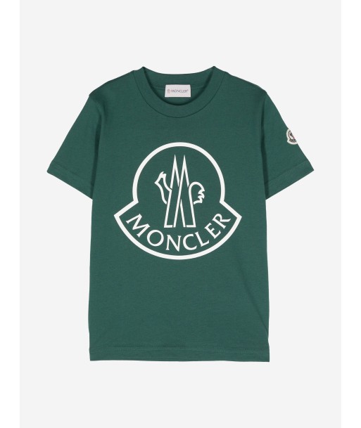 Moncler Enfant Boys Logo T-Shirt in Green 50% de réduction en Octobre 2024