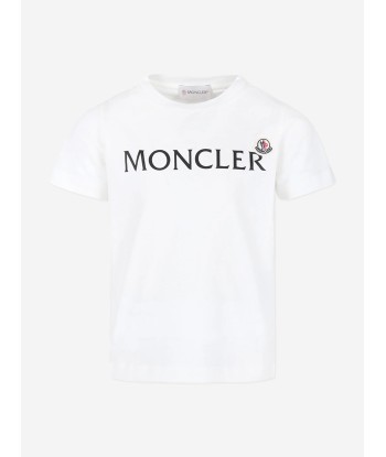 Moncler Enfant Boys Logo T-Shirt in Ivory le des métaux précieux