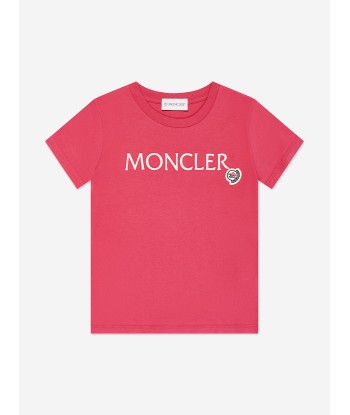 Moncler Enfant Girls Logo T-Shirt in Red ou a consommer sur place