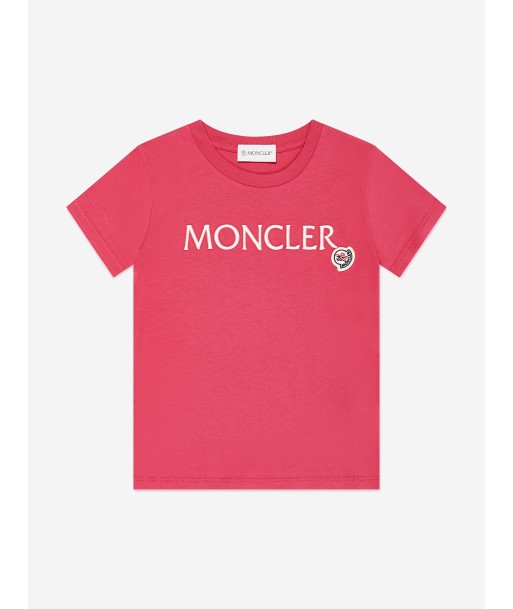 Moncler Enfant Girls Logo T-Shirt in Red ou a consommer sur place