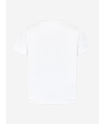 Moncler Enfant Boys Logo T-Shirt in Ivory le des métaux précieux