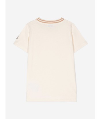 Moncler Enfant Girls Logo T-Shirt in Ivory le concept de la Pate a emporter 