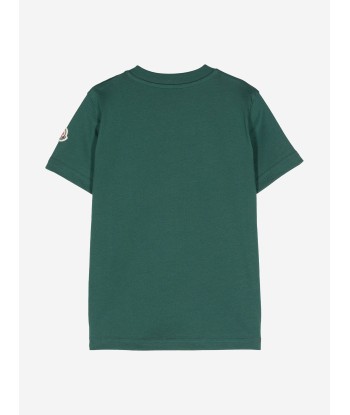 Moncler Enfant Boys Logo T-Shirt in Green 50% de réduction en Octobre 2024