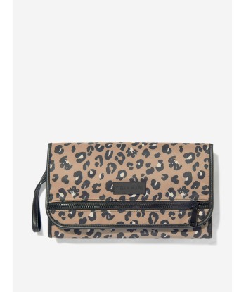 Tiba + Marl Baby Etta Leopard Changing Clutch in Brown (33cm) france