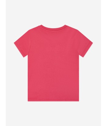 Moncler Enfant Girls Logo T-Shirt in Red ou a consommer sur place