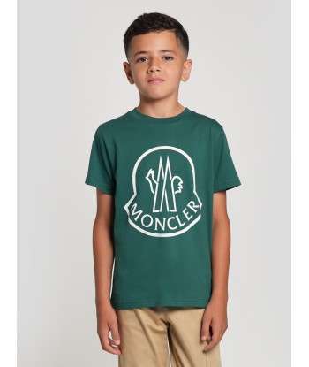 Moncler Enfant Boys Logo T-Shirt in Green 50% de réduction en Octobre 2024