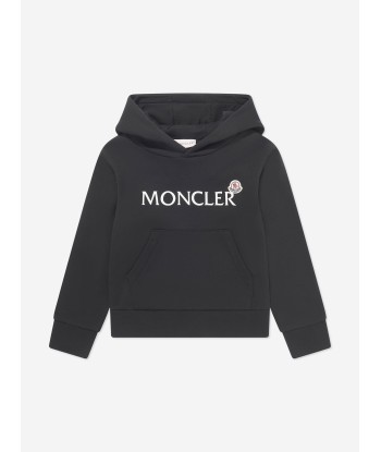 Moncler Enfant Boys Logo Hoodie in Black Venez découvrir notre 