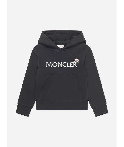 Moncler Enfant Boys Logo Hoodie in Black Venez découvrir notre 