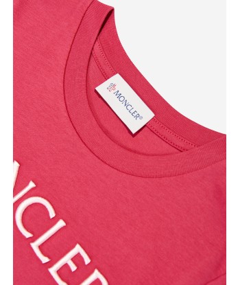 Moncler Enfant Girls Logo T-Shirt in Red ou a consommer sur place