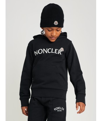 Moncler Enfant Boys Logo Hoodie in Black Venez découvrir notre 