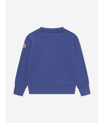 Moncler Enfant Boys Logo Sweatshirt in Blue sélection de produits