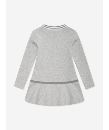 Moncler Enfant Girls Logo Sweater Dress in Grey france