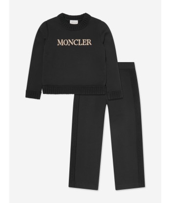 Moncler Enfant Girls Logo Tracksuit in Black Jusqu'à 80% De Réduction