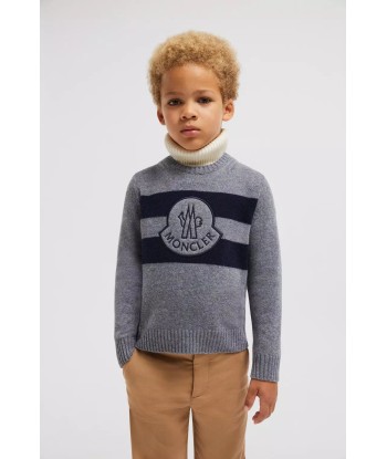 Moncler Enfant Boys Wool Knitted Jumper in Grey français