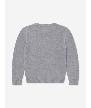 Moncler Enfant Boys Wool Knitted Jumper in Grey français