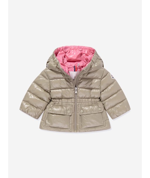 Moncler Enfant Baby Girls Down Padded Adriel Jacket in Beige paiement sécurisé