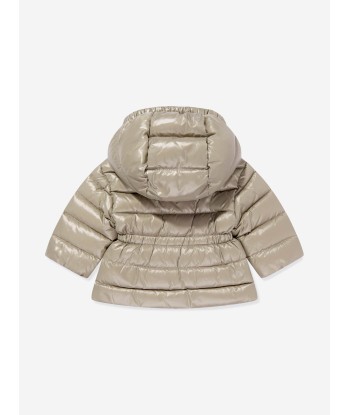 Moncler Enfant Baby Girls Down Padded Adriel Jacket in Beige paiement sécurisé