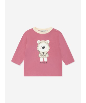 Moncler Enfant Baby Girls Long Sleeve Bear T-Shirt in Pink vente chaude votre 