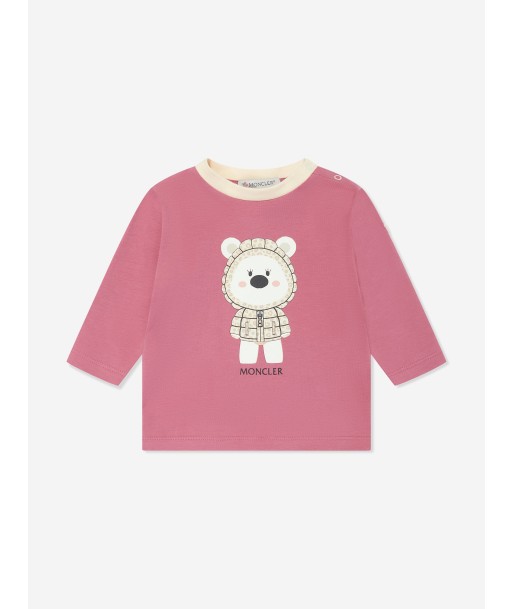 Moncler Enfant Baby Girls Long Sleeve Bear T-Shirt in Pink vente chaude votre 