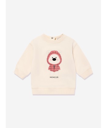 Moncler Enfant Baby Girls Bear Sweatshirt in Cream Dans la société mordern