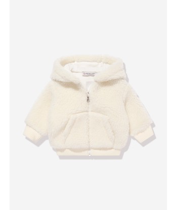 Moncler Enfant Baby Boys Zip Up Top in Ivory commande en ligne