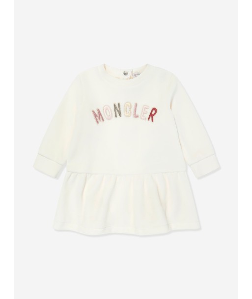 Moncler Enfant Baby Girls Logo Sweater Dress in Ivory ouvre sa boutique