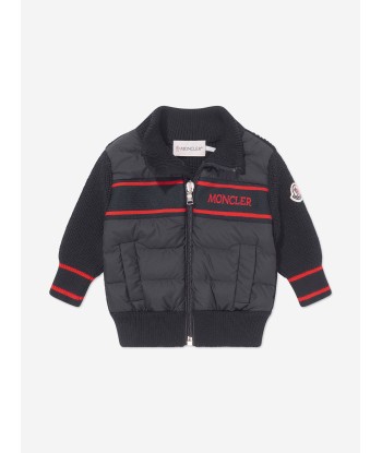 Moncler Enfant Baby Boys Down Padded Zip Up Cardigan in Navy de technologie