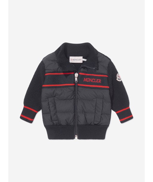 Moncler Enfant Baby Boys Down Padded Zip Up Cardigan in Navy de technologie