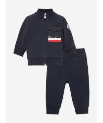 Moncler Enfant Baby Boys Branded Tracksuit in Navy Voir les baskets