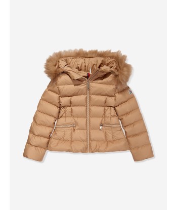 Moncler Enfant Girls Down Padded Boedette Jacket in Beige Les magasins à Paris