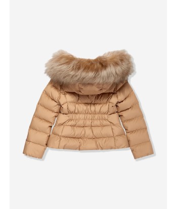 Moncler Enfant Girls Down Padded Boedette Jacket in Beige Les magasins à Paris