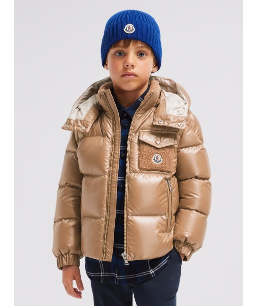 Moncler Enfant Boys Down Padded Yule Jacket in Beige français