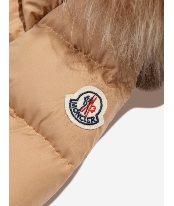 Moncler Enfant Girls Down Padded Boedette Jacket in Beige Les magasins à Paris