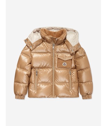 Moncler Enfant Boys Down Padded Yule Jacket in Beige français