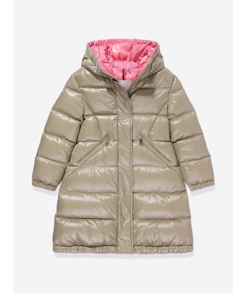 Moncler Enfant Girls Down Padded Bellevue Long Coat in Beige online