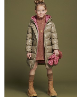 Moncler Enfant Girls Down Padded Bellevue Long Coat in Beige online