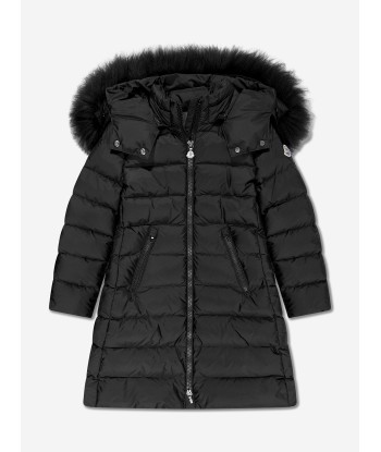 Moncler Enfant Girls Down Padded Abelle Long Coat in Black Comment ça marche