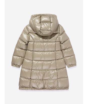 Moncler Enfant Girls Down Padded Bellevue Long Coat in Beige online