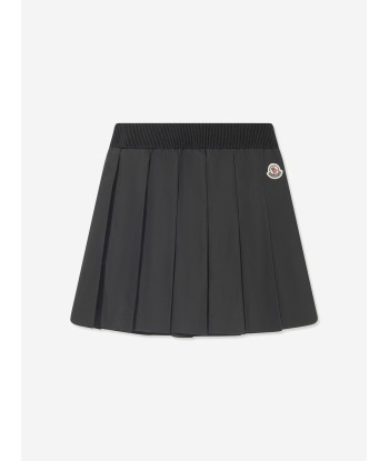 Moncler Enfant Girls Pleated Skirt in Black Paris Déstockage Promo