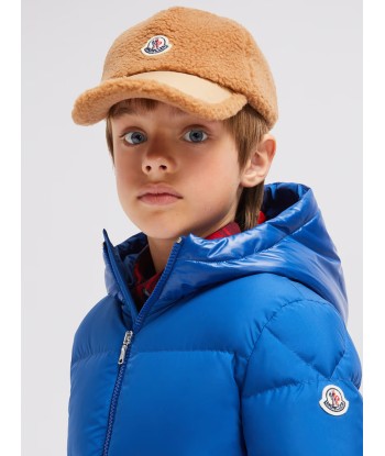 Moncler Enfant Boys Fleece Logo Baseball Cap in Beige pas cher chine